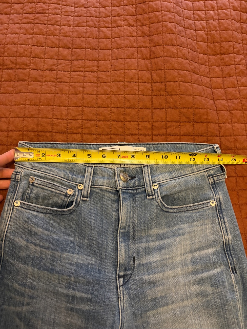 AYR The Pop Jeans 28s | Light Wash Cropped Straight Leg Classic - Picture 4 of 7